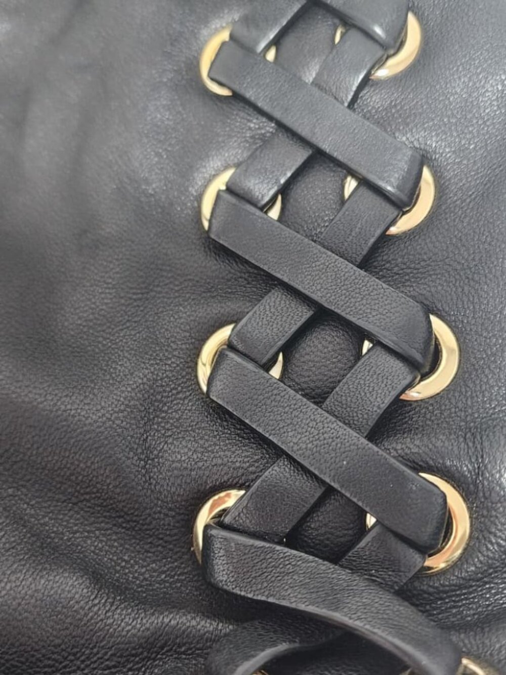 NEW Michael KORS Sexy Black Leather Shoulder/Crossbody Bag - Picture 3 of 5